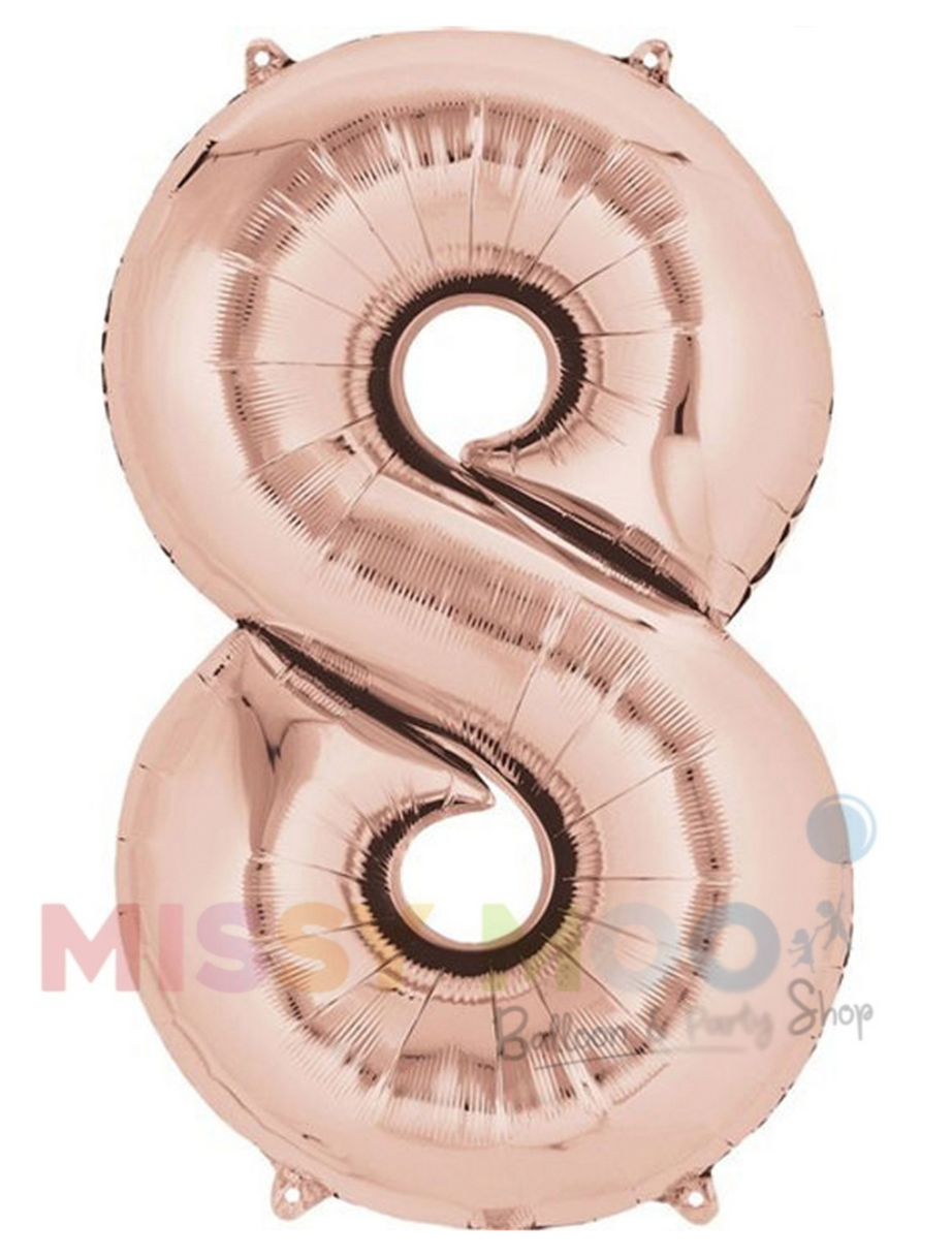 Rose Gold Big Numbers on Base 0-9