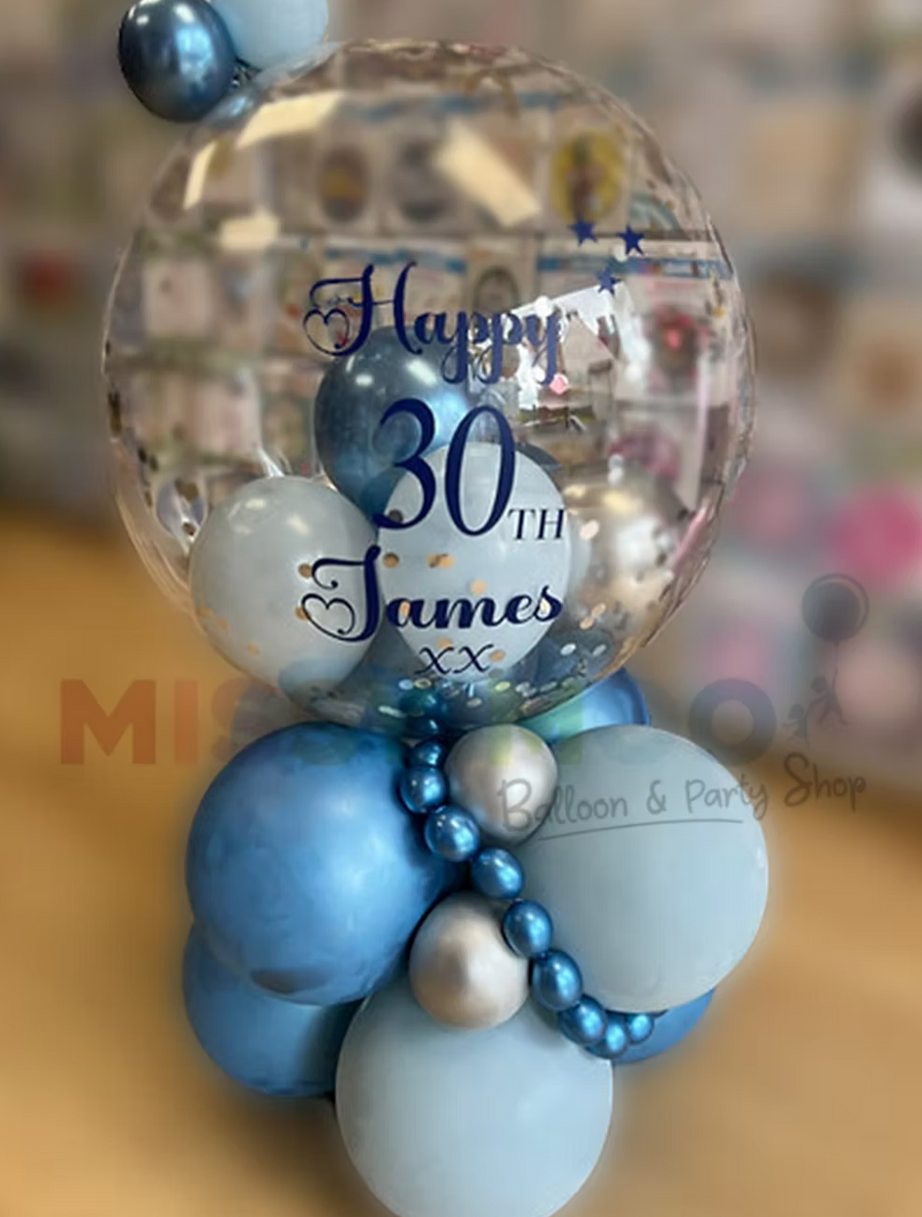 Blue Chrome Personalised Bubble