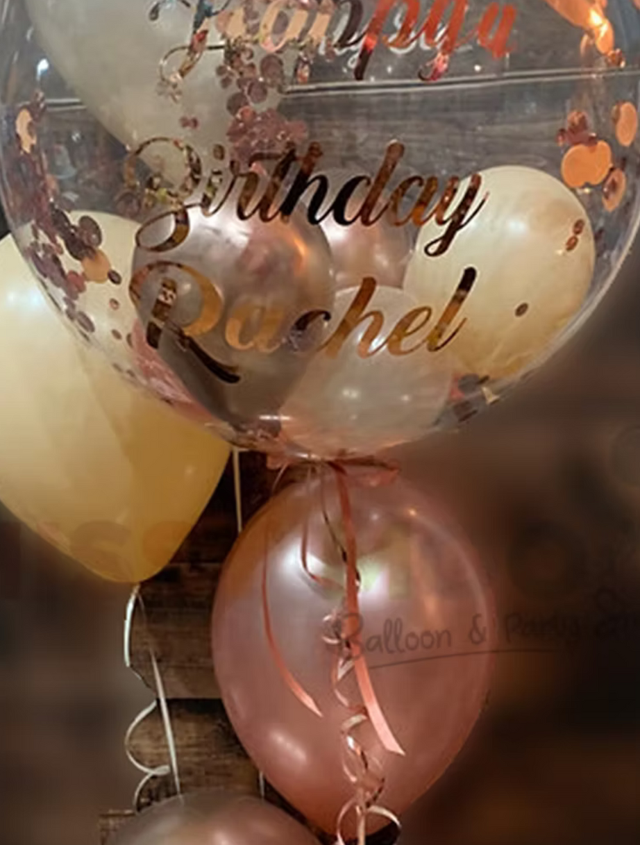 Rose Gold Confetti Trio Bubble