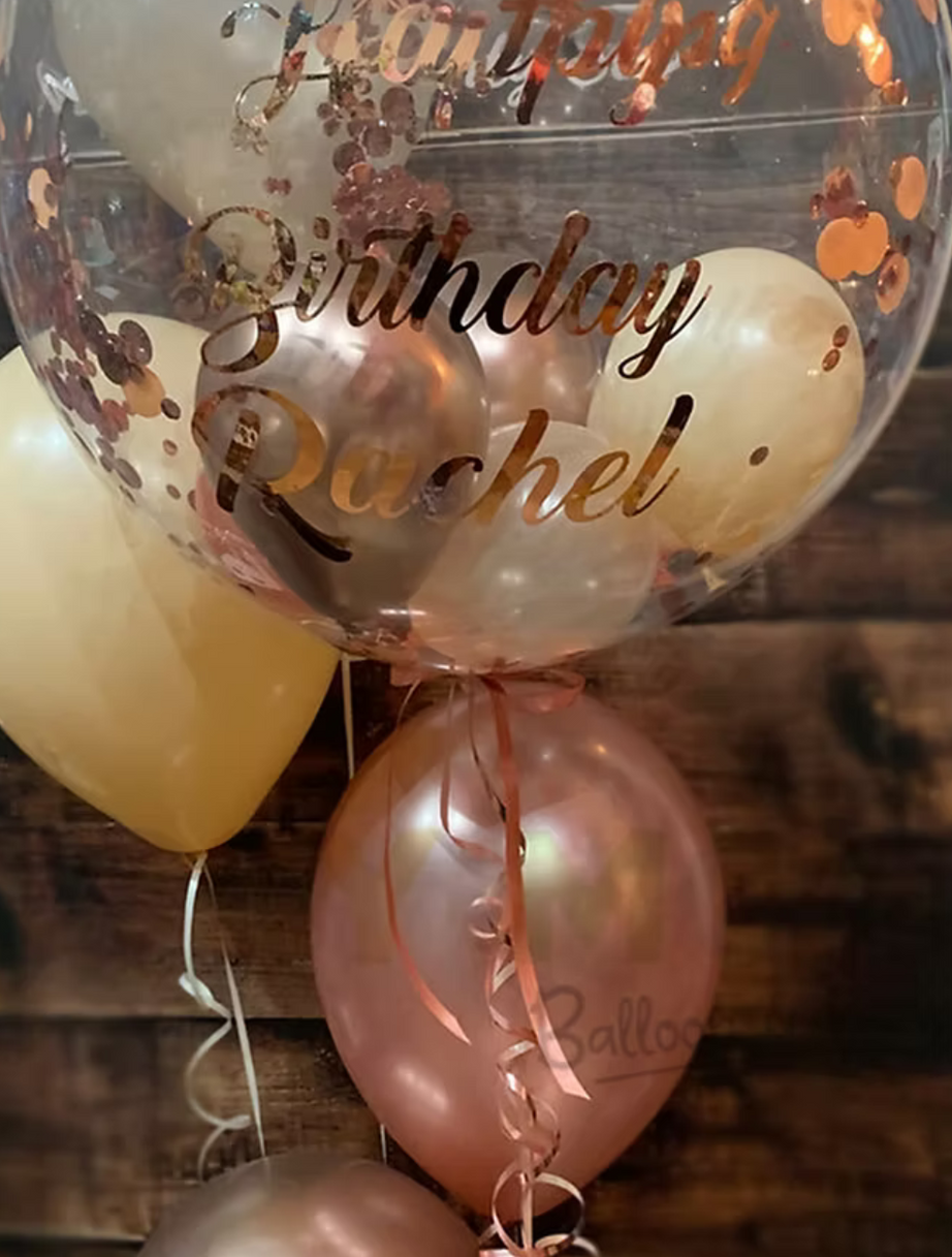 Rose Gold Confetti Trio Bubble