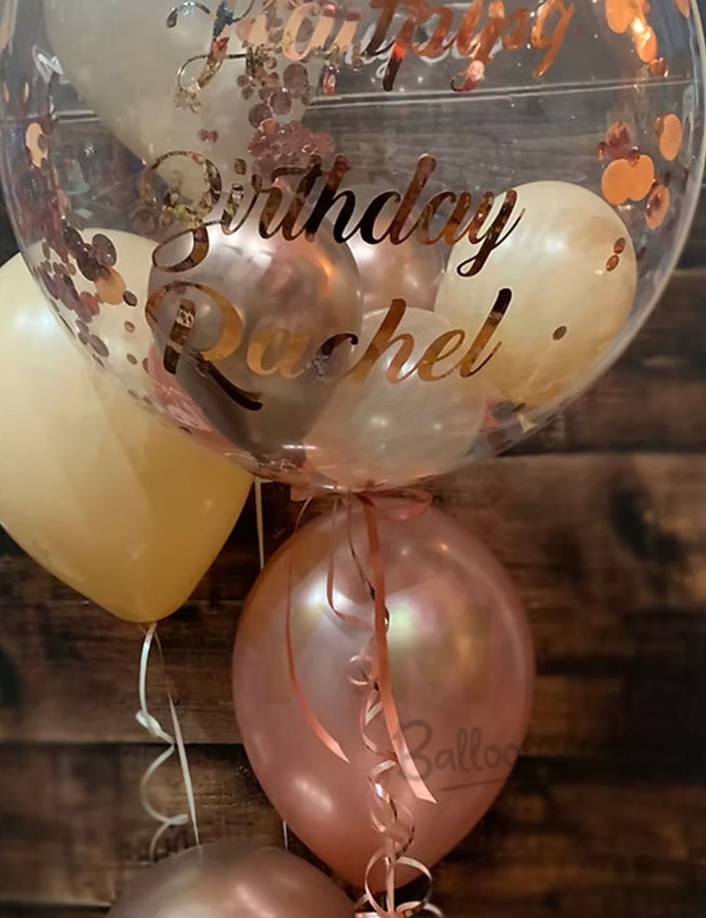 Rose Gold Confetti Trio Bubble