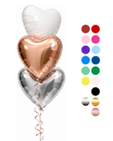 3 Heart Balloon Bouquet Display