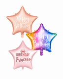 18in Happy Birthday Star Foil Balloon