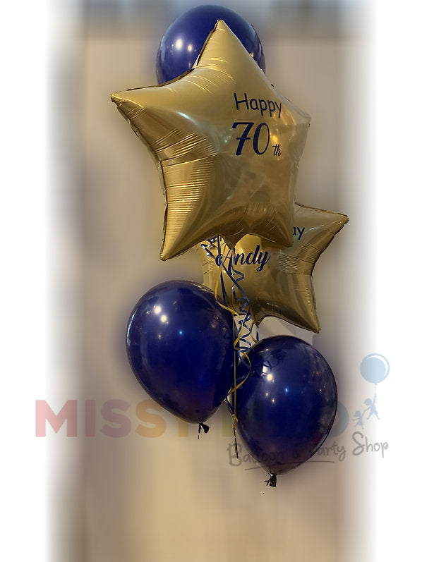 Navy & Gold Balloon Display with Option to Personalise