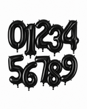 Helium Big Number Balloons in Black 0-9