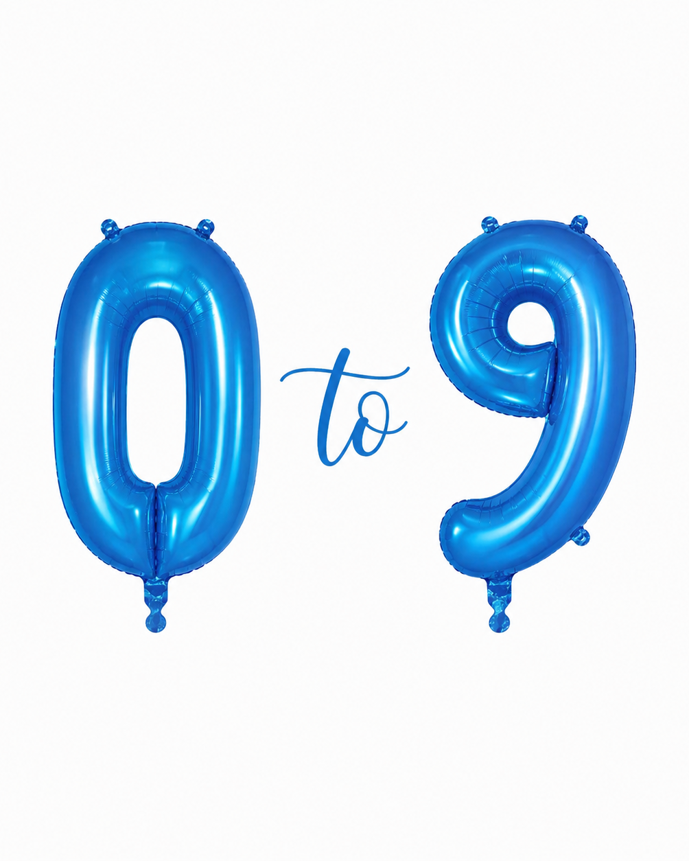 Helium Big Number Balloons in Blue 0-9