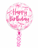 Pink Bow Happy Birthday 18inch Balloon