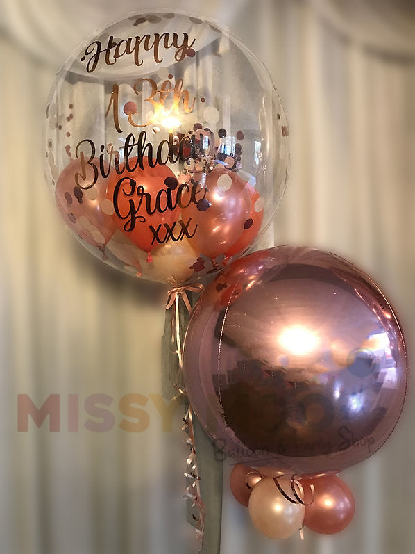 Confetti Bubble & Rose Gold Orbs