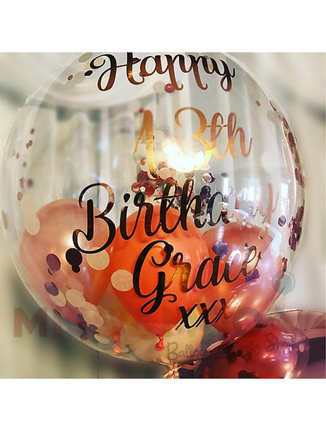 Confetti Bubble & Rose Gold Orbs