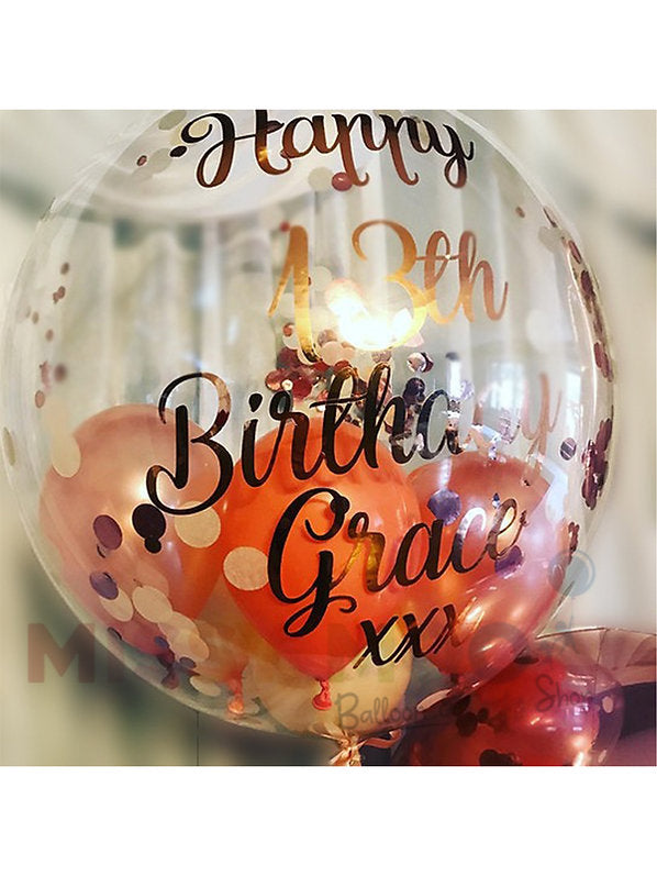 Confetti Bubble & Rose Gold Orbs