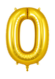 Helium Big Number Balloons in Gold 0-9