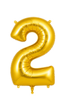 Helium Big Number Balloons in Gold 0-9