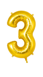 Helium Big Number Balloons in Gold 0-9