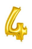 Helium Big Number Balloons in Gold 0-9