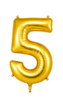 Helium Big Number Balloons in Gold 0-9