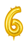 Helium Big Number Balloons in Gold 0-9