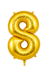 Helium Big Number Balloons in Gold 0-9