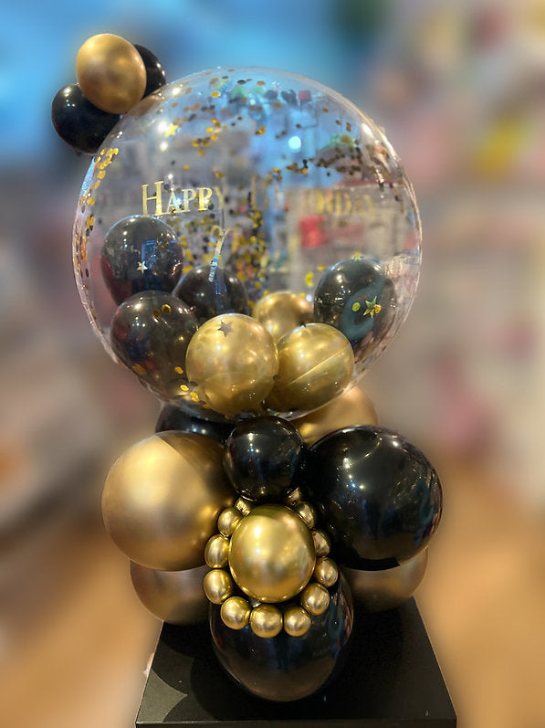 Black & Gold Personalised Bubble