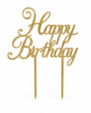 'Happy Birthday' Cake Topper (Gold/Silver)