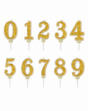 Any Age Glitter Number Gold Candle