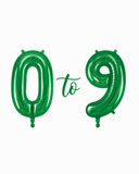 Helium Big Number Balloons in Green 0-9