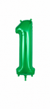 Helium Big Number Balloons in Green 0-9