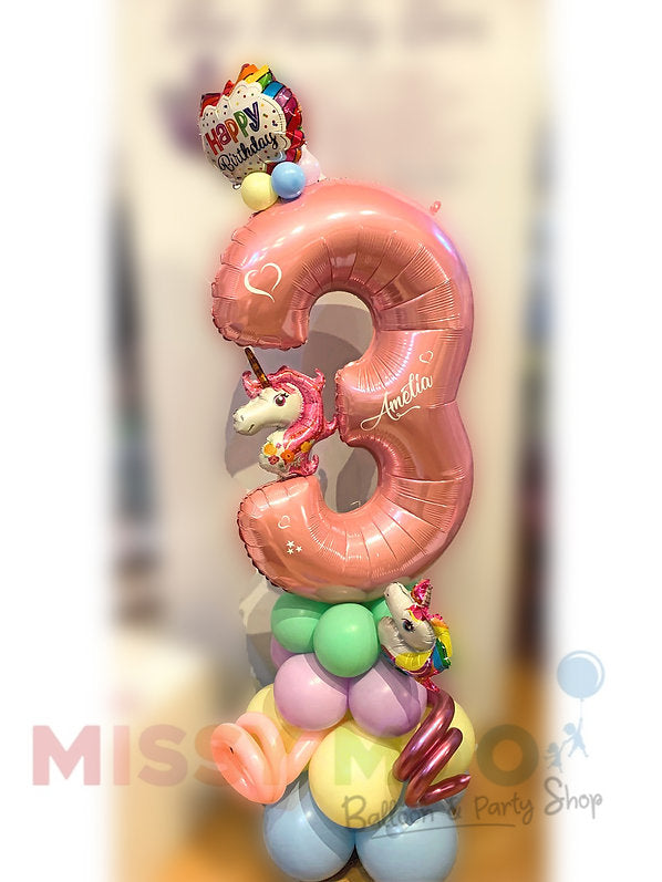 Unicorn Personalised Stand Up Number (0-9)