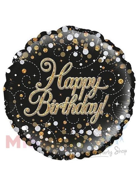 18in Black & Gold Birthday Foil Balloon