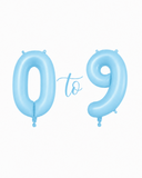 Helium Big Number Balloons in Matte Blue 0-9