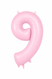 Helium Big Number Balloons in Helium Pink 0-9