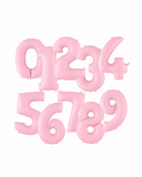 Helium Big Number Balloons in Helium Pink 0-9
