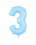 Helium Big Number Balloons in Matte Blue 0-9