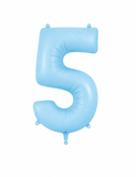 Helium Big Number Balloons in Matte Blue 0-9