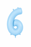 Helium Big Number Balloons in Matte Blue 0-9