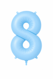 Helium Big Number Balloons in Matte Blue 0-9