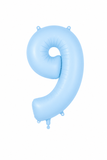 Helium Big Number Balloons in Matte Blue 0-9