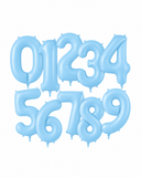 Helium Big Number Balloons in Matte Blue 0-9