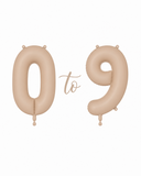 Helium Big Number Balloons in Matte Nude 0-9