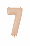 Helium Big Number Balloons in Matte Nude 0-9