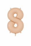 Helium Big Number Balloons in Matte Nude 0-9