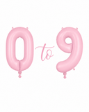 Helium Big Number Balloons in Helium Pink 0-9