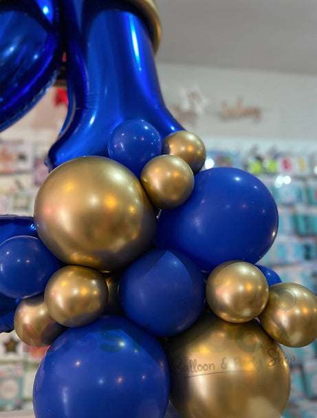 Gold, Blue Luxury Big Number Display (All Ages)