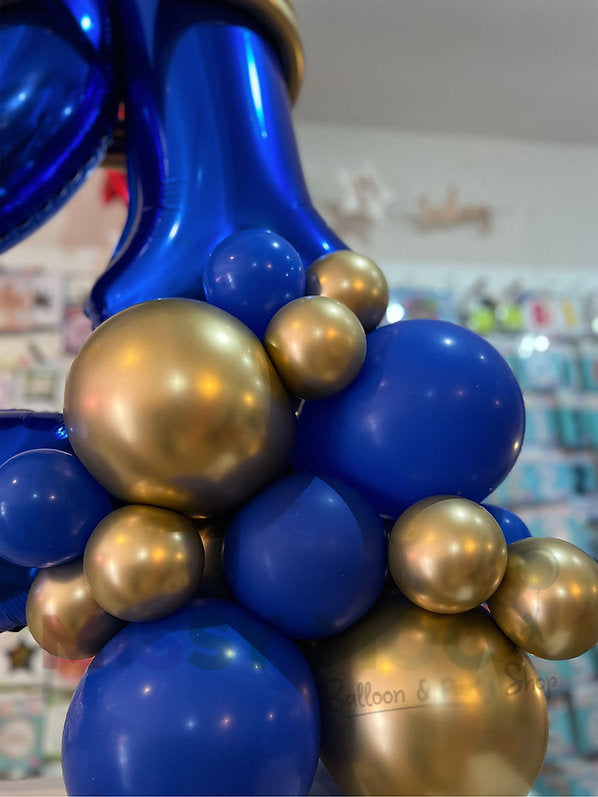 Gold, Blue Luxury Big Number Display (All Ages)