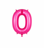 Helium Big Number Balloons in Magenta Pink 0-9