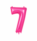 Helium Big Number Balloons in Magenta Pink 0-9