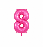 Helium Big Number Balloons in Magenta Pink 0-9