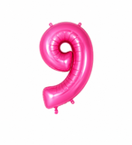 Helium Big Number Balloons in Magenta Pink 0-9