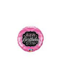 18 inch black and pink happy birthday