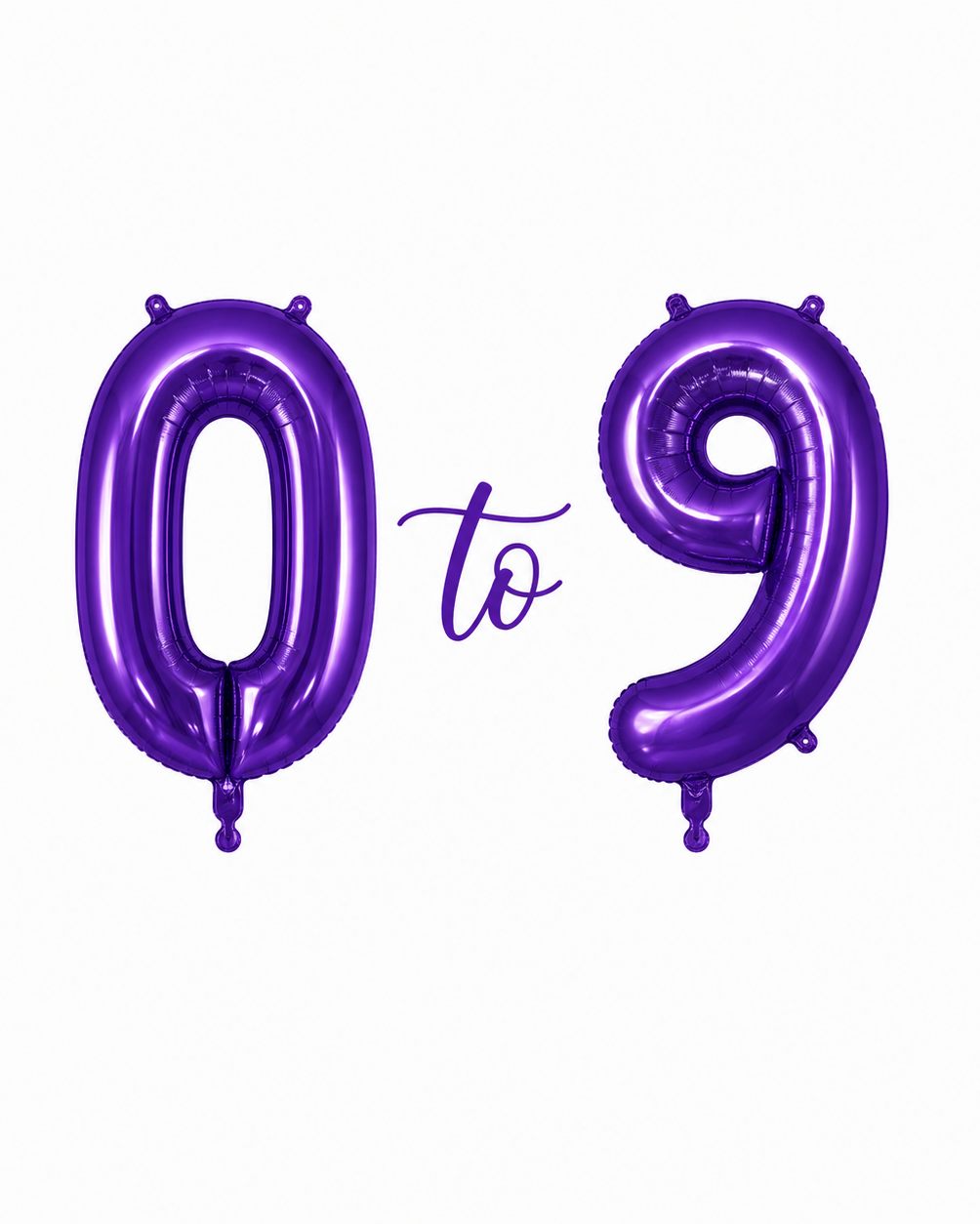 Helium Big Number Balloons in Purple 0-9