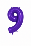 Helium Big Number Balloons in Purple 0-9